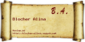 Blocher Alina névjegykártya